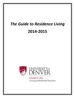 Guide to Apartment Living 2014-2015