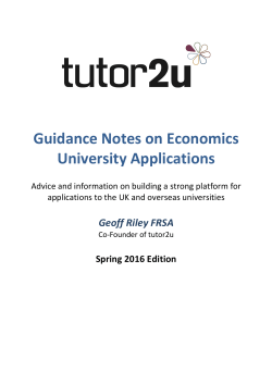 Download Applying to Study Economics at University - 2016 Guide (PDF)