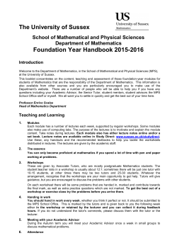 Mathematics Foundation Year handbook [PDF 211.37KB]