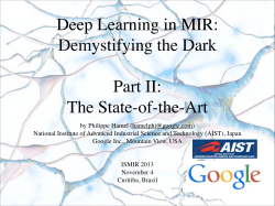 Part II State of the Art, P. Hamel