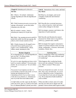 Unit 8: Interactions of Air, Water, and Land