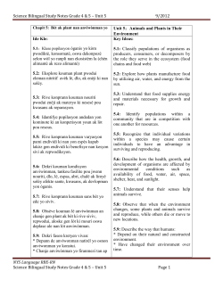 Unit 5: Animals and Plants in the Environment