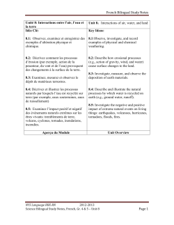 Unit 8: Interactions of Air, Water, and Land
