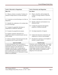 Unit 6: Electricity and Magnetism