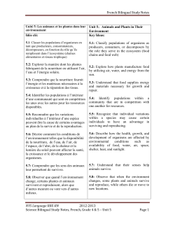 Unit 5: Animals and Plants in the Environment
