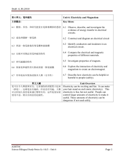 Unit 6: Electricity and Magnetism