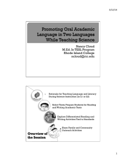 Promoting Oral Academic Language in Two Languages While Teaching Science