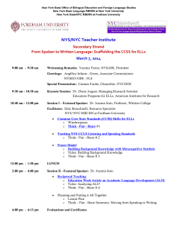 From Spoken to Written Language: Scaffolding the Common Core State Standards for ELLs