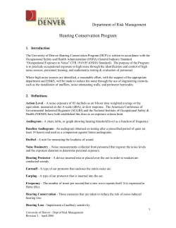 Hearing Conservation Program