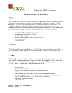 Hazard Communication Program