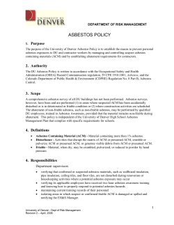 Asbestos Policy