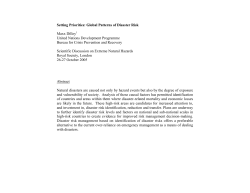Setting Priorities: Global Patterns of Disaster Risk