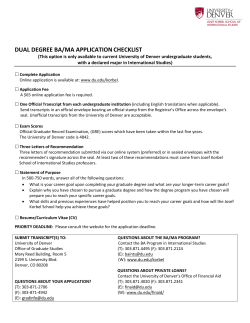 Dual BA-MA degree program