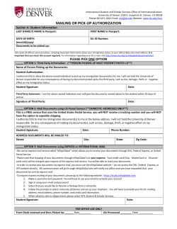Mailing or Pick-Up Authorization Form