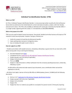 Instructions to apply for ITIN