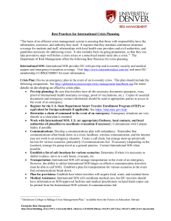Best Practices for International Crisis Planning