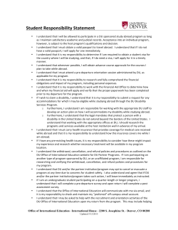 Student Responsibility Statement