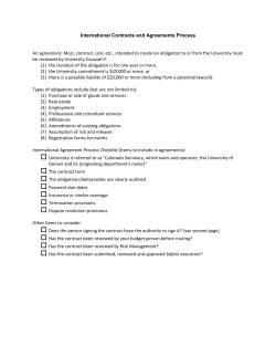 Agreement Checklist