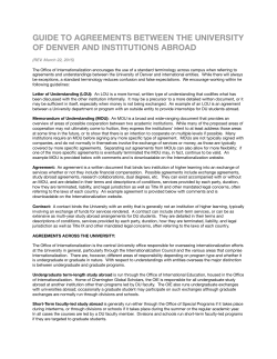Guide to Agreements between DU and Institutions Abroad