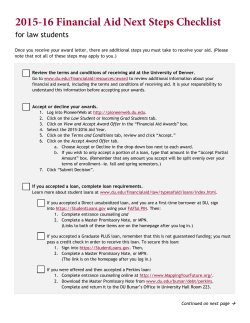 Next Steps Checklist