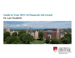 Guide to Your 2015-16 Financial Aid Award