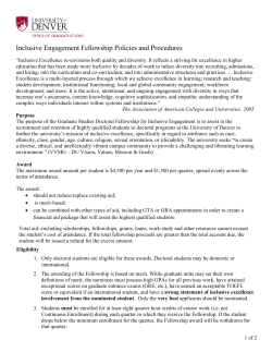 Inclusive Engagement Fellowship Policy