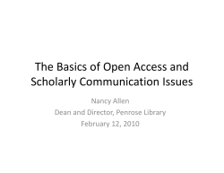 The Basics of Open Access 2010-2-8 PowerPoint