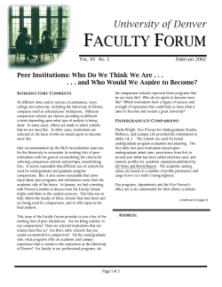 Peer Institutions: Who Do We Think We Are and Who Would We Aspire to Become?