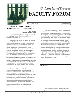 Conference on Governance and University Culture