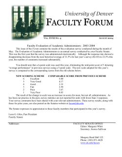 Letter from the President Faculty Evaluation of Administrators, 2003-2004