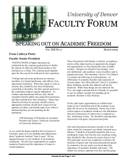 Speaking out on Academic Freedom
