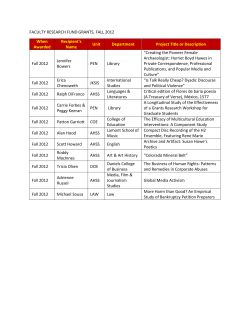Fall 2012 FRF Awards