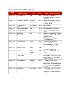 Spring 2012 FRF Awards