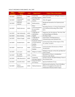 Fall 2007 FRF Awards