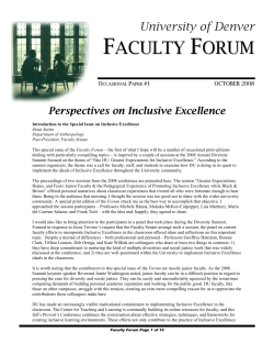 Perspectives on Inclusive Excellence (October 2008)