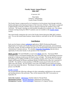 Faculty Senate Annual Report 2006-2007