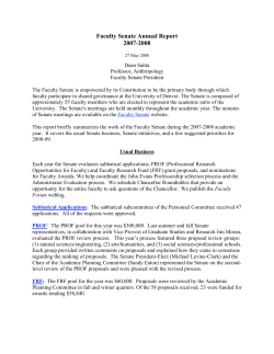 Faculty Senate Annual Report 2007-2008