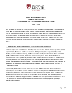Faculty Senate Annual Report 2014-2015