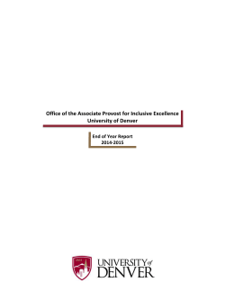 2014-15 Office of the Associate Provost for Inclusive Excellence annual report