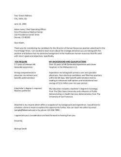 Comparison Cover Letter