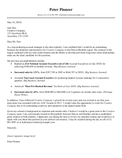 Bulleted Cover Letter