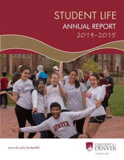 Student Life Annual Report 2014-2015