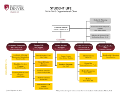 Student Life Organizational Chart