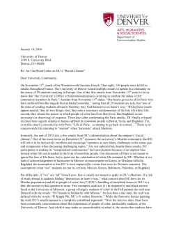 An Unofficial Letter on DU's "Racial Climate"