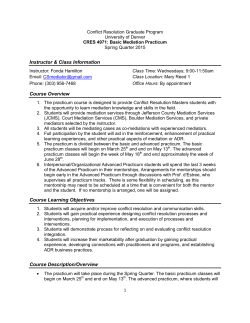 CRES 4971 Basic Mediation Practicum