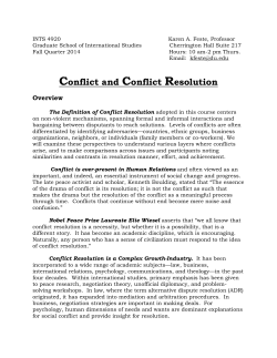 INTS 4920 Conflict Resolution (Feste, Fall 2014)