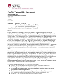 CRES 4870 Conflict Vulnerability Assessment (Sisk, Winter 2015)
