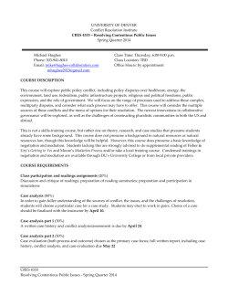 CRES 4333 Resolving Contentious Public Issues