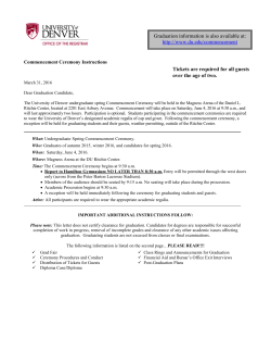 Commencement instructions for undergraduates