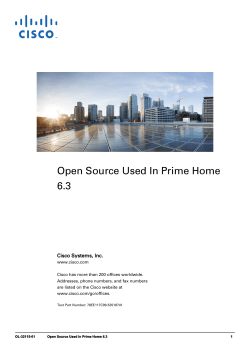 Cisco Prime Home Open Source, 6.3